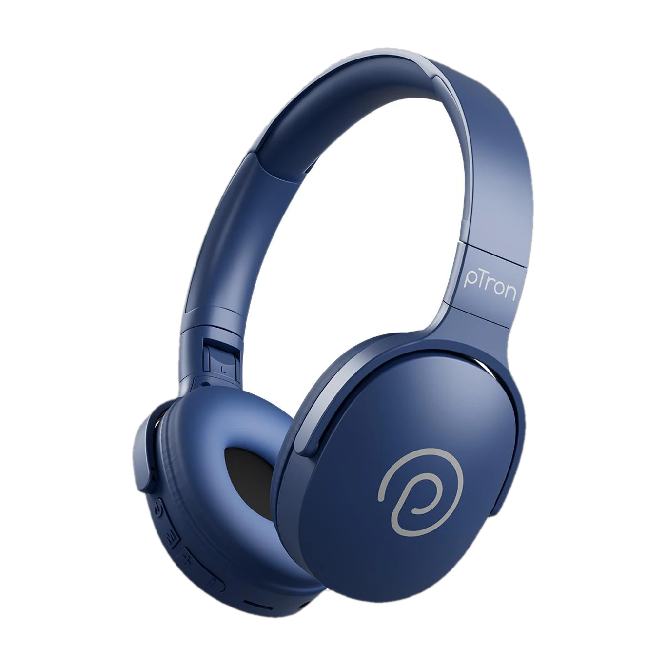 PTron Studio w/ Dual-Device Pairing, 60Hrs Playtime, HD Mic, 40mm Drivers, BT5.4 Bluetooth Headset (Blue, On the Ear)